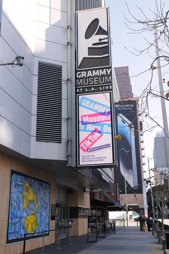 GRAMMY Museum at L.A. Live building from side street view